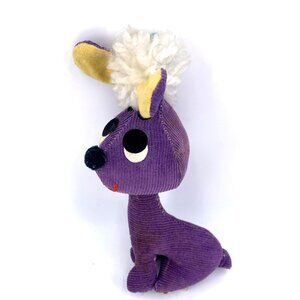 Kamar Dog Purple Corduroy Poodle Dog Japan 6" 1960s